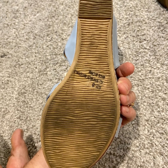 Qupid Soft Blue Wedge Sandals heels - Picture 8 of 8